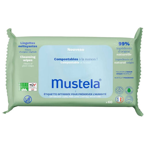 Mustela Compostable Wet Wipes 60 Wipes
